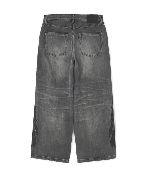 SUPPLIER(サプライヤー)の「SUPPLIER/サプライヤー/Fire Tribal Leather Patch Baggy Denim(デニムパンツ・メンズ・ブラック/ブルー・S/M/L)」の3枚目の写真