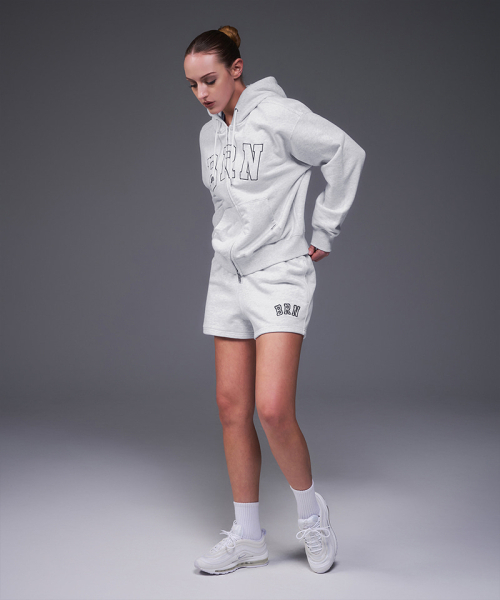 BORN TO WIN（ボーントゥウィン）の「W BRN RELAX FIT HOODIE ZIP-UP [WHITE MELANGE]（ジャージ・レディース・その他・1/2）」の3枚目の写真
