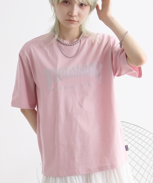 THRASHER（スラッシャー）の「【THRASHER/スラッシャー】ラメ総柄 ラインストーン 半袖Tシャツ（Tシャツ/カットソー・メンズ・ブラック/ホワイト/ピンク・M/L/XL）」の13枚目の写真