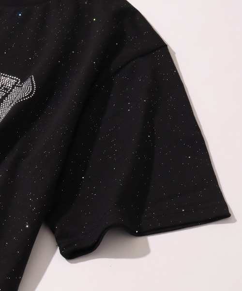 THRASHER（スラッシャー）の「【THRASHER/スラッシャー】ラメ総柄 ラインストーン 半袖Tシャツ（Tシャツ/カットソー・メンズ・ブラック/ホワイト/ピンク・M/L/XL）」の7枚目の写真