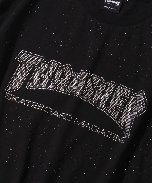 THRASHER（スラッシャー）の「【THRASHER/スラッシャー】ラメ総柄 ラインストーン 半袖Tシャツ（Tシャツ/カットソー・メンズ・ブラック/ホワイト/ピンク・M/L/XL）」の8枚目の写真