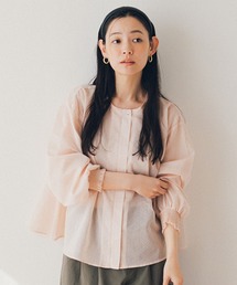 studio CLIP | シアーストライプフレアブルゾンブラウス(シャツ/ブラウス)