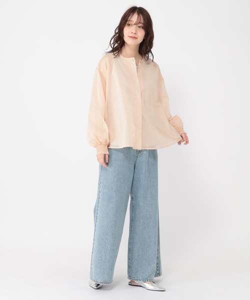 studio CLIP（スタディオクリップ）の「シアーストライプフレアブルゾンブラウス（シャツ/ブラウス・レディース・その他2/その他1/その他4・FREE）」の22枚目の写真