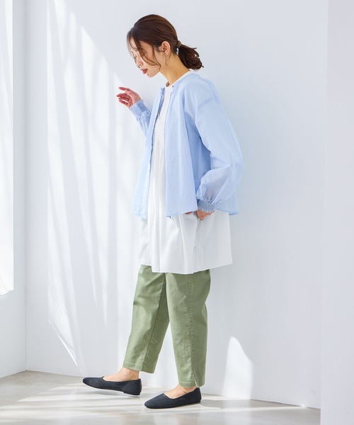 studio CLIP（スタディオクリップ）の「シアーストライプフレアブルゾンブラウス（シャツ/ブラウス・レディース・その他2/その他1/その他4・FREE）」の5枚目の写真