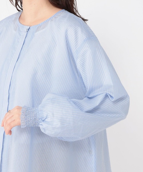 studio CLIP（スタディオクリップ）の「シアーストライプフレアブルゾンブラウス（シャツ/ブラウス・レディース・その他2/その他1/その他4・FREE）」の13枚目の写真