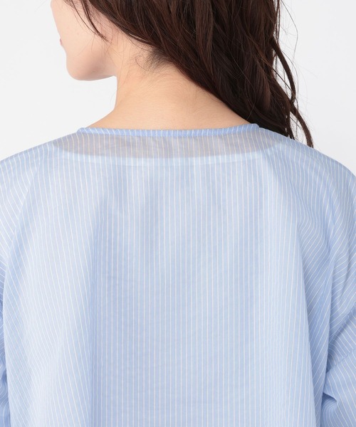 studio CLIP（スタディオクリップ）の「シアーストライプフレアブルゾンブラウス（シャツ/ブラウス・レディース・その他2/その他1/その他4・FREE）」の15枚目の写真