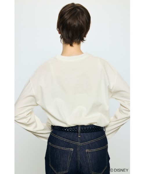 AZUL by moussy(アズールバイマウジー)の「【身長/骨格別着用画像あり】ADスケッチプリントロンT / MICKEY ディズニー ミッキー キャラクター コラボ 春服 夏服 秋服(Tシャツ/カットソー・レディース・オフホワイト/杢グレー/ブラック・SMALL/MEDIUM)」の8枚目の写真