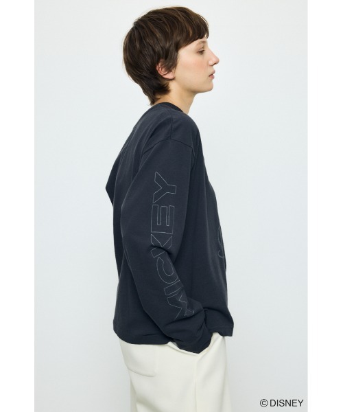 AZUL by moussy(アズールバイマウジー)の「【身長/骨格別着用画像あり】ADスケッチプリントロンT / MICKEY ディズニー ミッキー キャラクター コラボ 春服 夏服 秋服(Tシャツ/カットソー・レディース・オフホワイト/杢グレー/ブラック・SMALL/MEDIUM)」の15枚目の写真