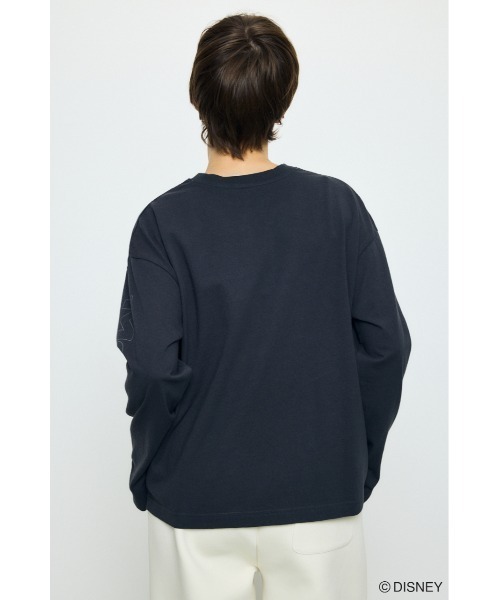 AZUL by moussy(アズールバイマウジー)の「【身長/骨格別着用画像あり】ADスケッチプリントロンT / MICKEY ディズニー ミッキー キャラクター コラボ 春服 夏服 秋服(Tシャツ/カットソー・レディース・オフホワイト/杢グレー/ブラック・SMALL/MEDIUM)」の16枚目の写真