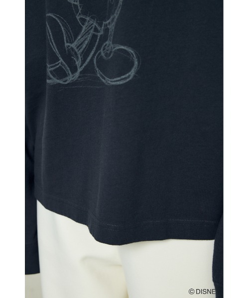 AZUL by moussy(アズールバイマウジー)の「【身長/骨格別着用画像あり】ADスケッチプリントロンT / MICKEY ディズニー ミッキー キャラクター コラボ 春服 夏服 秋服(Tシャツ/カットソー・レディース・オフホワイト/杢グレー/ブラック・SMALL/MEDIUM)」の20枚目の写真