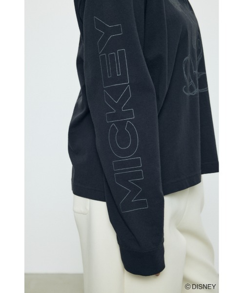 AZUL by moussy(アズールバイマウジー)の「【身長/骨格別着用画像あり】ADスケッチプリントロンT / MICKEY ディズニー ミッキー キャラクター コラボ 春服 夏服 秋服(Tシャツ/カットソー・レディース・オフホワイト/杢グレー/ブラック・SMALL/MEDIUM)」の22枚目の写真