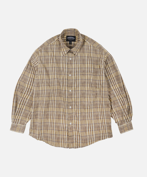 FRIZMWORKS(フリズムワークス)の「GATHERED CHECK SHIRT _ BEIGE(シャツ/ブラウス・メンズ・その他・SMALL/MEDIUM/LARGE/X-LARGE)」の1枚目の写真