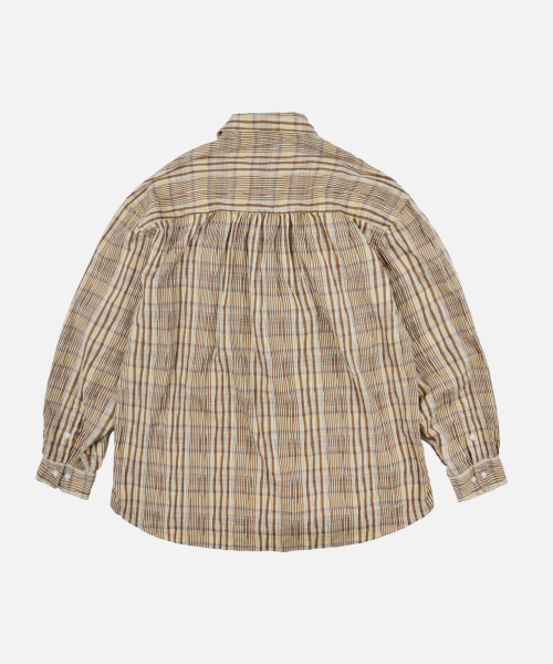 FRIZMWORKS(フリズムワークス)の「GATHERED CHECK SHIRT _ BEIGE(シャツ/ブラウス・メンズ・その他・SMALL/MEDIUM/LARGE/X-LARGE)」の2枚目の写真