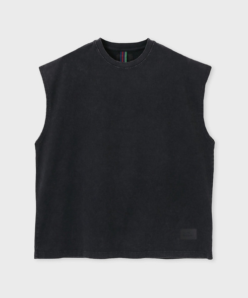 PS Paul Smith(ピーエスポールスミス)の「ヴィンテージライク ノースリーブTシャツ / 162762 EXNS01(Tシャツ/カットソー・メンズ・ブラック/ホワイト・LARGE/MEDIUM/SMALL)」の2枚目の写真