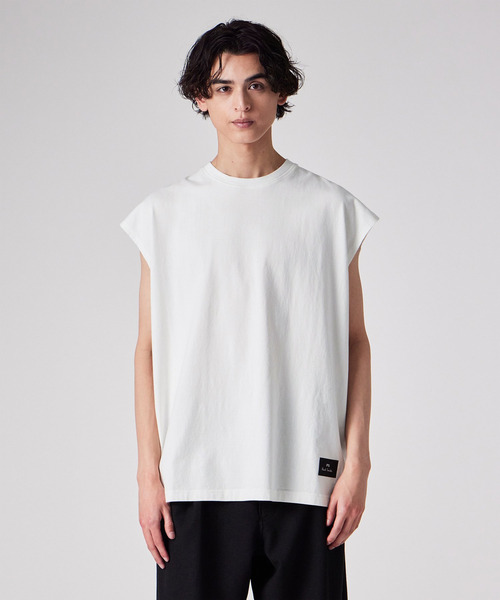 PS Paul Smith(ピーエスポールスミス)の「ヴィンテージライク ノースリーブTシャツ / 162762 EXNS01(Tシャツ/カットソー・メンズ・ブラック/ホワイト・LARGE/MEDIUM/SMALL)」の11枚目の写真