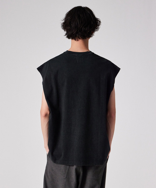 PS Paul Smith(ピーエスポールスミス)の「ヴィンテージライク ノースリーブTシャツ / 162762 EXNS01(Tシャツ/カットソー・メンズ・ブラック/ホワイト・LARGE/MEDIUM/SMALL)」の4枚目の写真
