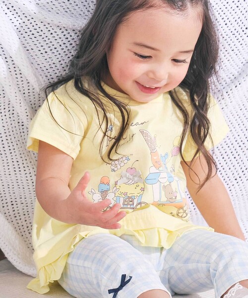 SLAP SLIP（スラップスリップ）の「【スララク/防汚加工/オーガニックコットン】ときめき女の子半袖Tシャツ(80~130cm)（Tシャツ/カットソー・キッズ・ホワイト/ピンク/グリーン/ホワイト系その他/イエロー/オフホワイト/ブルー/ピンク系その他・80ｃｍ/90cm/110cm/100cm/120cm/130cm）」の6枚目の写真