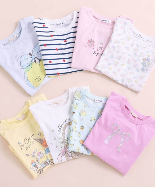 SLAP SLIP（スラップスリップ）の「【スララク/防汚加工/オーガニックコットン】ときめき女の子半袖Tシャツ(80~130cm)（Tシャツ/カットソー・キッズ・ホワイト/ピンク/グリーン/ホワイト系その他/イエロー/オフホワイト/ブルー/ピンク系その他・80ｃｍ/90cm/110cm/100cm/120cm/130cm）」の12枚目の写真