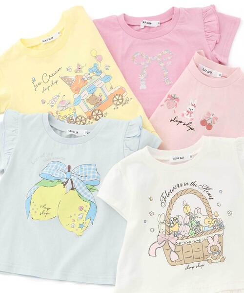 SLAP SLIP（スラップスリップ）の「【スララク/防汚加工/オーガニックコットン】ときめき女の子半袖Tシャツ(80~130cm)（Tシャツ/カットソー・キッズ・ホワイト/ピンク/グリーン/ホワイト系その他/イエロー/オフホワイト/ブルー/ピンク系その他・80ｃｍ/90cm/110cm/100cm/120cm/130cm）」の16枚目の写真