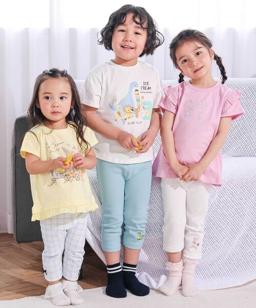 SLAP SLIP（スラップスリップ）の「【スララク/防汚加工/オーガニックコットン】ときめき女の子半袖Tシャツ(80~130cm)（Tシャツ/カットソー・キッズ・ホワイト/ピンク/グリーン/ホワイト系その他/イエロー/オフホワイト/ブルー/ピンク系その他・80ｃｍ/90cm/110cm/100cm/120cm/130cm）」の21枚目の写真