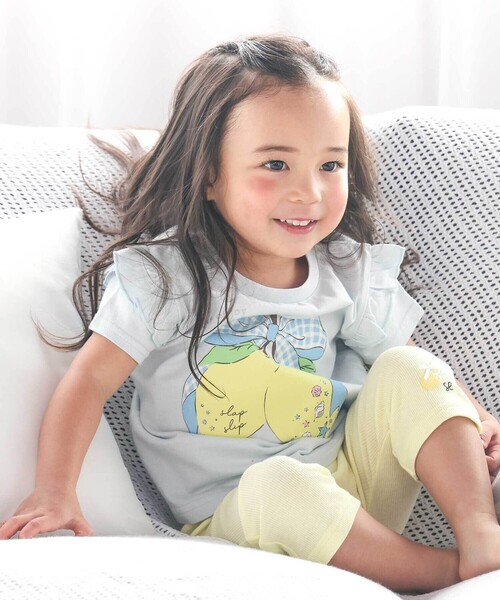 SLAP SLIP（スラップスリップ）の「【スララク/防汚加工/オーガニックコットン】ときめき女の子半袖Tシャツ(80~130cm)（Tシャツ/カットソー・キッズ・ホワイト/ピンク/グリーン/ホワイト系その他/イエロー/オフホワイト/ブルー/ピンク系その他・80ｃｍ/90cm/110cm/100cm/120cm/130cm）」の9枚目の写真