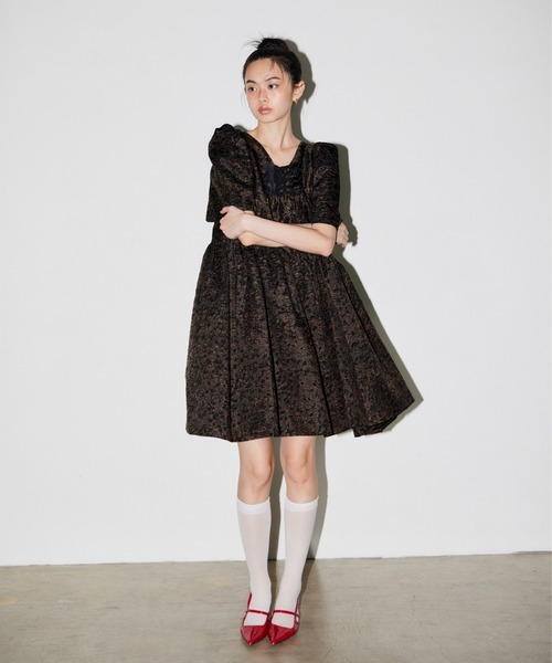 エッジリボンミニドレス / edge ribbon mini dress（ドレス）｜ANDRESD