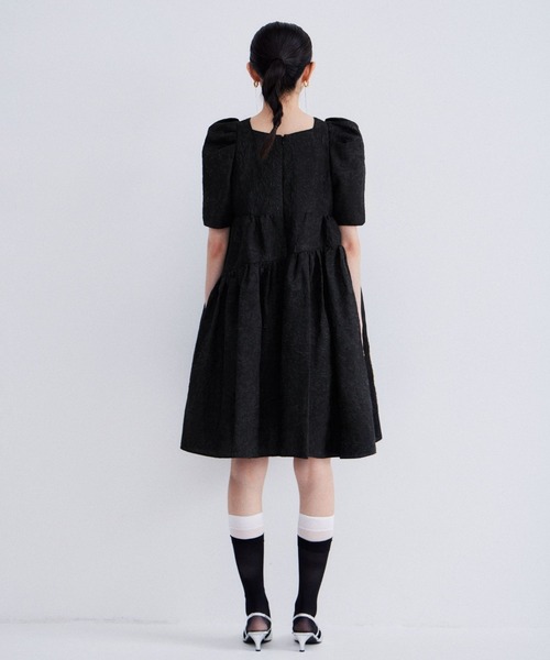 ANDRESD（アンドレスド）の「エッジリボンミニドレス / edge ribbon mini dress（ドレス・レディース・イエロー/オフホワイト/ブラウン/ライトグリーン/ブラック・M/S）」の14枚目の写真