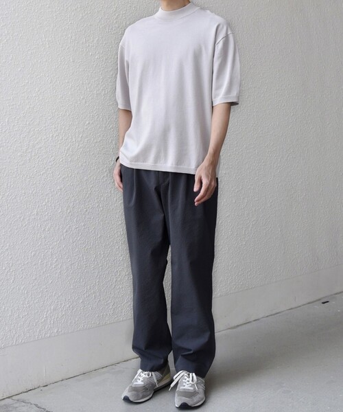 SHIPS any(シップス エニィ)の「SHIPS any:〈手洗い可能〉ハイゲージ ニット リネン ミックス モックネック 半袖 Tシャツ 26SS◇(Tシャツ/カットソー・メンズ・チャコールグレー/ブラック/ライトグレー/ネイビー・X-LARGE/LARGE/MEDIUM/SMALL)」の5枚目の写真