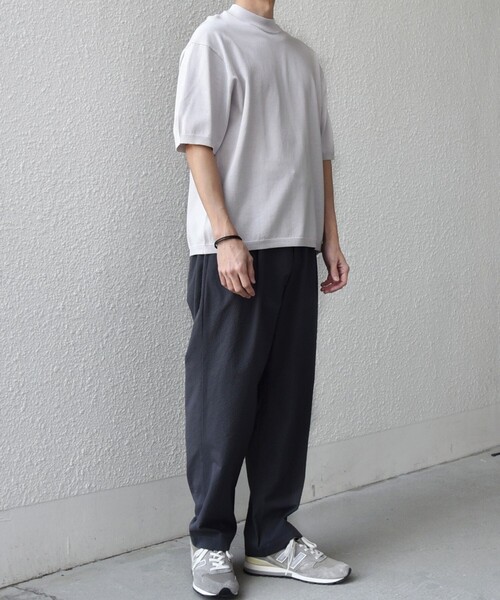SHIPS any(シップス エニィ)の「SHIPS any:〈手洗い可能〉ハイゲージ ニット リネン ミックス モックネック 半袖 Tシャツ 26SS◇(Tシャツ/カットソー・メンズ・チャコールグレー/ブラック/ライトグレー/ネイビー・X-LARGE/LARGE/MEDIUM/SMALL)」の6枚目の写真