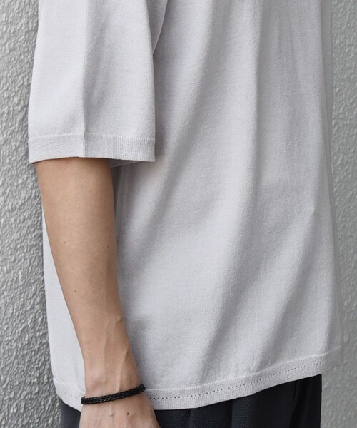 SHIPS any(シップス エニィ)の「SHIPS any:〈手洗い可能〉ハイゲージ ニット リネン ミックス モックネック 半袖 Tシャツ 26SS◇(Tシャツ/カットソー・メンズ・チャコールグレー/ブラック/ライトグレー/ネイビー・X-LARGE/LARGE/MEDIUM/SMALL)」の10枚目の写真