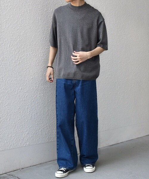 SHIPS any(シップス エニィ)の「SHIPS any:〈手洗い可能〉ハイゲージ ニット リネン ミックス モックネック 半袖 Tシャツ 26SS◇(Tシャツ/カットソー・メンズ・チャコールグレー/ブラック/ライトグレー/ネイビー・X-LARGE/LARGE/MEDIUM/SMALL)」の11枚目の写真