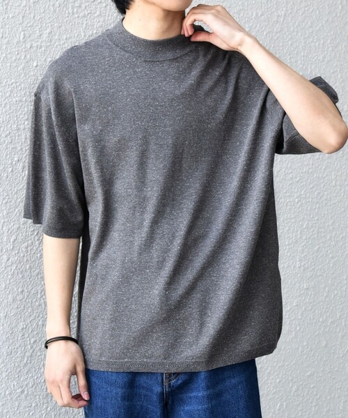 SHIPS any(シップス エニィ)の「SHIPS any:〈手洗い可能〉ハイゲージ ニット リネン ミックス モックネック 半袖 Tシャツ 26SS◇(Tシャツ/カットソー・メンズ・チャコールグレー/ブラック/ライトグレー/ネイビー・X-LARGE/LARGE/MEDIUM/SMALL)」の13枚目の写真