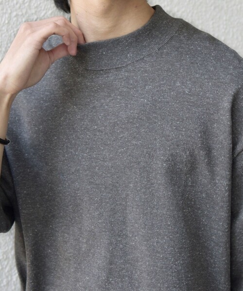 SHIPS any(シップス エニィ)の「SHIPS any:〈手洗い可能〉ハイゲージ ニット リネン ミックス モックネック 半袖 Tシャツ 26SS◇(Tシャツ/カットソー・メンズ・チャコールグレー/ブラック/ライトグレー/ネイビー・X-LARGE/LARGE/MEDIUM/SMALL)」の16枚目の写真