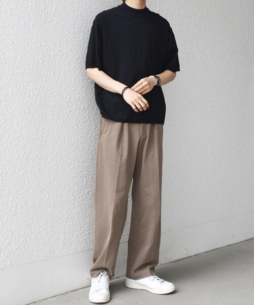 SHIPS any(シップス エニィ)の「SHIPS any:〈手洗い可能〉ハイゲージ ニット リネン ミックス モックネック 半袖 Tシャツ 26SS◇(Tシャツ/カットソー・メンズ・チャコールグレー/ブラック/ライトグレー/ネイビー・X-LARGE/LARGE/MEDIUM/SMALL)」の18枚目の写真