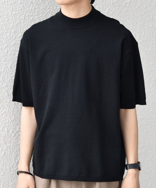 SHIPS any(シップス エニィ)の「SHIPS any:〈手洗い可能〉ハイゲージ ニット リネン ミックス モックネック 半袖 Tシャツ 26SS◇(Tシャツ/カットソー・メンズ・チャコールグレー/ブラック/ライトグレー/ネイビー・X-LARGE/LARGE/MEDIUM/SMALL)」の19枚目の写真