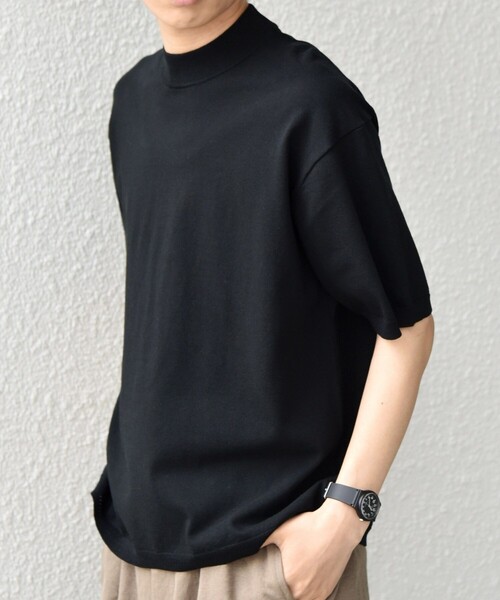 SHIPS any(シップス エニィ)の「SHIPS any:〈手洗い可能〉ハイゲージ ニット リネン ミックス モックネック 半袖 Tシャツ 26SS◇(Tシャツ/カットソー・メンズ・チャコールグレー/ブラック/ライトグレー/ネイビー・X-LARGE/LARGE/MEDIUM/SMALL)」の20枚目の写真