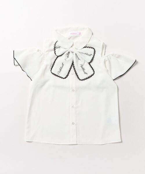 PINKHUNT(ピンクハント)の「PINKHUNT ビッグリボン付き肩あきシャツ 1507K(シャツ/ブラウス・キッズ・ベビーピンク/スカイブルー系1/ホワイト・120cm/130cm/140cm/150cm/160cm)」の8枚目の写真