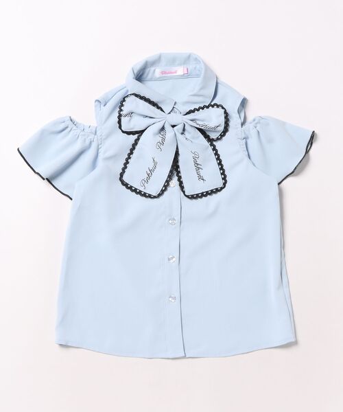 PINKHUNT(ピンクハント)の「PINKHUNT ビッグリボン付き肩あきシャツ 1507K(シャツ/ブラウス・キッズ・ベビーピンク/スカイブルー系1/ホワイト・120cm/130cm/140cm/150cm/160cm)」の13枚目の写真