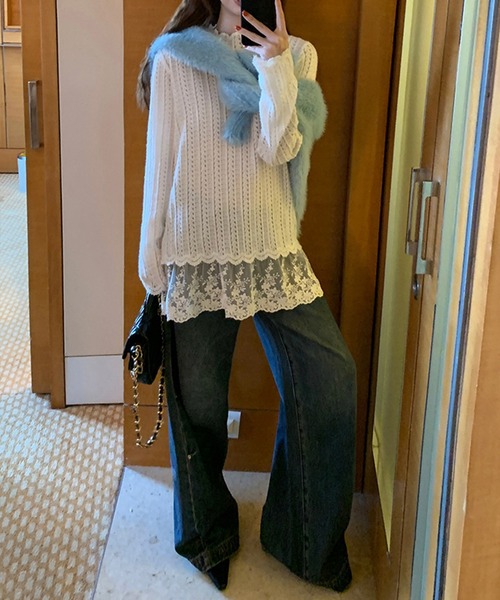 by LEGNA(バイレグナ)の「レースきれいめカットソー(Tシャツ/カットソー・レディース・ホワイト・LARGE/MEDIUM)」の8枚目の写真