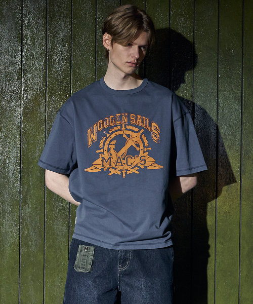 MAGOODGAN(メックウッドガン)の「スウェッカー 3592 アンカー オーバーサイズ ダークブルー 半袖Tシャツ(Tシャツ/カットソー・レディース・その他・SMALL/MEDIUM/LARGE/X-LARGE)」の2枚目の写真