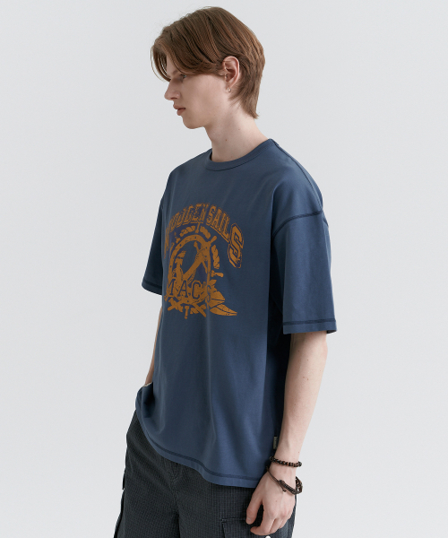 MAGOODGAN(メックウッドガン)の「スウェッカー 3592 アンカー オーバーサイズ ダークブルー 半袖Tシャツ(Tシャツ/カットソー・レディース・その他・SMALL/MEDIUM/LARGE/X-LARGE)」の5枚目の写真