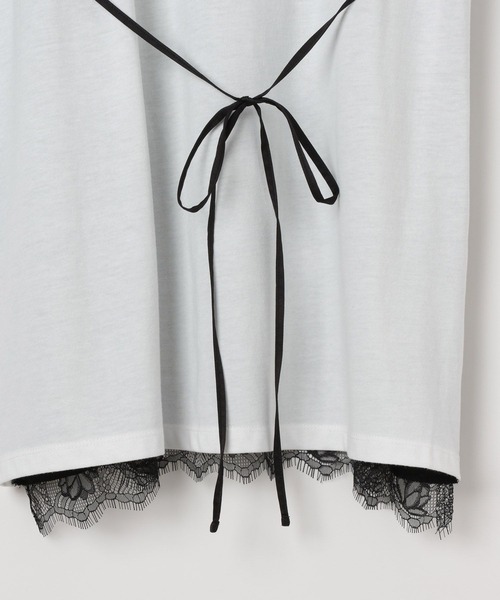 LEPSIM（レプシィム）の「キャミドッキングプリントプルオーバー　668383（Tシャツ/カットソー・レディース・チャコールグレー/ホワイト×ブラック/アイボリー・FREE）」の9枚目の写真