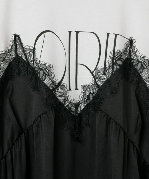 LEPSIM（レプシィム）の「キャミドッキングプリントプルオーバー　668383（Tシャツ/カットソー・レディース・チャコールグレー/ホワイト×ブラック/アイボリー・FREE）」の11枚目の写真