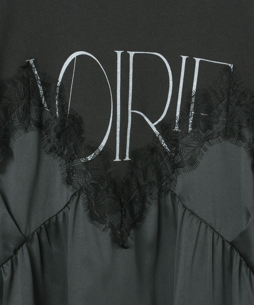 LEPSIM（レプシィム）の「キャミドッキングプリントプルオーバー　668383（Tシャツ/カットソー・レディース・チャコールグレー/ホワイト×ブラック/アイボリー・FREE）」の12枚目の写真