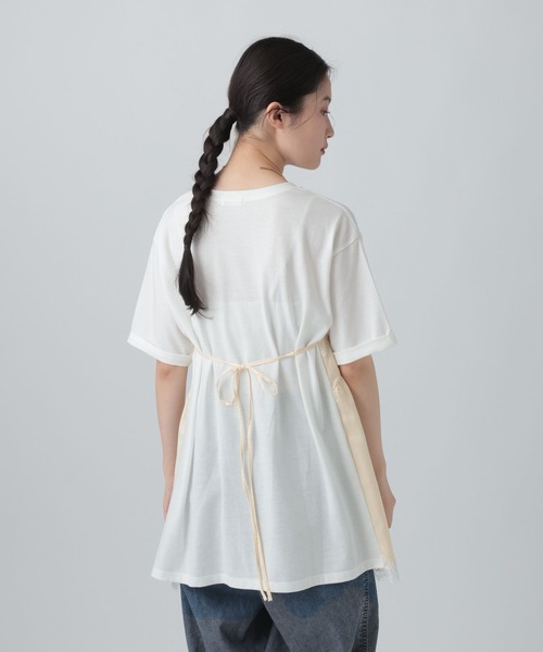 LEPSIM(レプシィム)の「キャミドッキングプリントプルオーバー 668383(Tシャツ/カットソー・レディース・チャコールグレー/ホワイト×ブラック/アイボリー/ブラウン・FREE)」の16枚目の写真