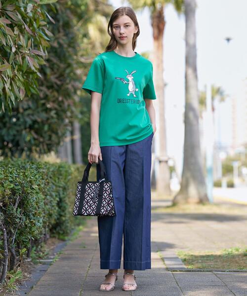 DRESSTERIOR(ドレステリア)の「【接触冷感/抗菌防臭/消臭】アイスクリアコットン ピストルラビットT(Tシャツ/カットソー・レディース・ホワイト/グリーン/ブラック・34/36/38)」の12枚目の写真