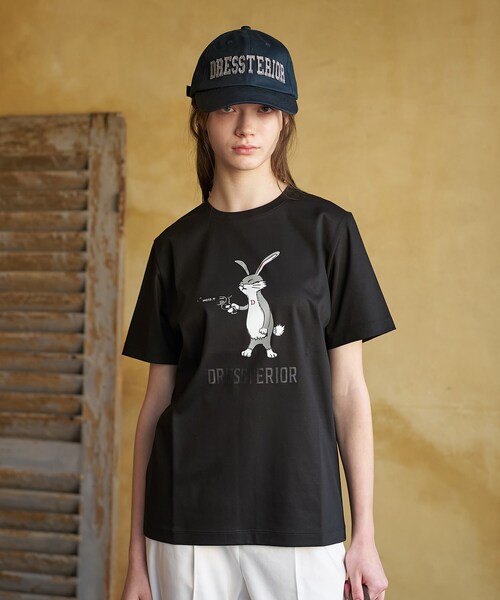 DRESSTERIOR(ドレステリア)の「【接触冷感/抗菌防臭/消臭】アイスクリアコットン ピストルラビットT(Tシャツ/カットソー・レディース・ホワイト/グリーン/ブラック・34/36/38)」の13枚目の写真