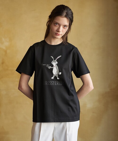 DRESSTERIOR(ドレステリア)の「【接触冷感/抗菌防臭/消臭】アイスクリアコットン ピストルラビットT(Tシャツ/カットソー・レディース・ホワイト/グリーン/ブラック・34/36/38)」の16枚目の写真