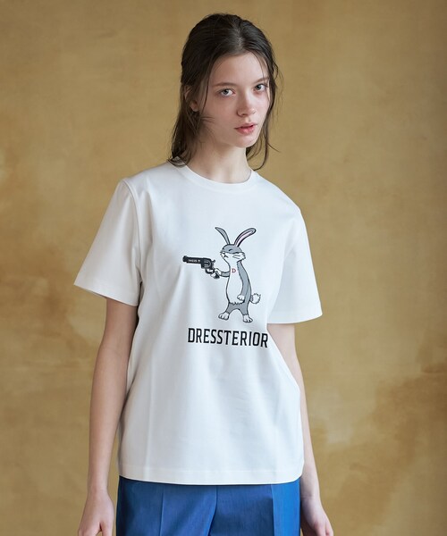 DRESSTERIOR(ドレステリア)の「【接触冷感/抗菌防臭/消臭】アイスクリアコットン ピストルラビットT(Tシャツ/カットソー・レディース・ホワイト/グリーン/ブラック・34/36/38)」の21枚目の写真