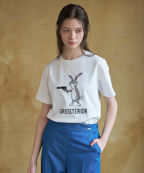 DRESSTERIOR(ドレステリア)の「【接触冷感/抗菌防臭/消臭】アイスクリアコットン ピストルラビットT(Tシャツ/カットソー・レディース・ホワイト/グリーン/ブラック・34/36/38)」の22枚目の写真